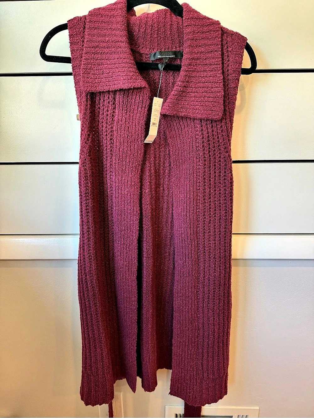 White House Black Market SL Boucle Vest Boucle Knit Vest in Purple Size Small